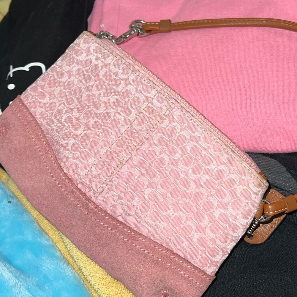 Coach wristlet. Well loved. Pink monogrammed. - Picture 6 of 6